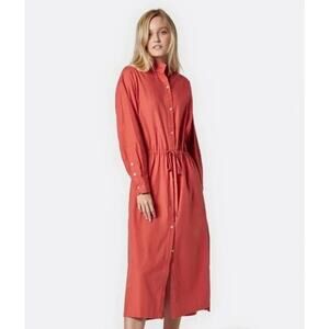 Joie Ardine Midi Shirt Dress Burnt Orange Women's S